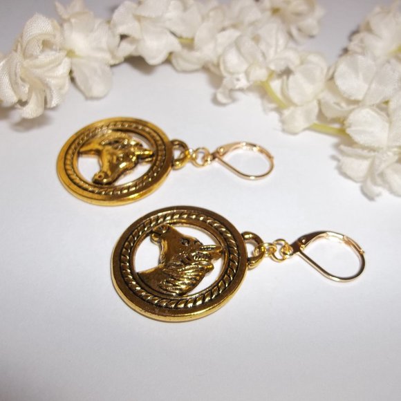 Gold Horse Earrings Jewelry Gift Set Woman Country Western Ranch Gift NWT C066 - Picture 4 of 9